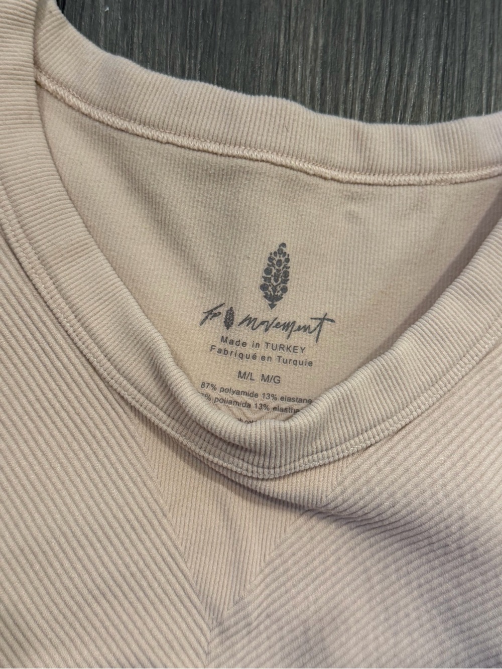 FP Movement by Free People Ribbed Crop Tank Top - Light Pink - Picture 3 of 3